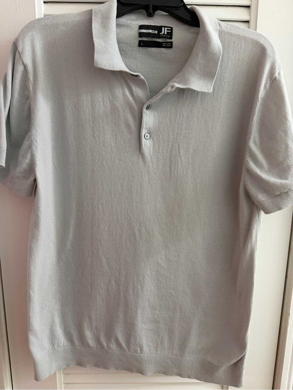 jf j.ferrar Men's Light Gray Polo Shirt